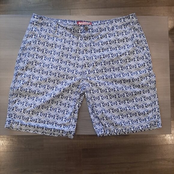 Arizona Jean Company Blue Patterned Men's Flat Front Shorts - Picture 11 of 11